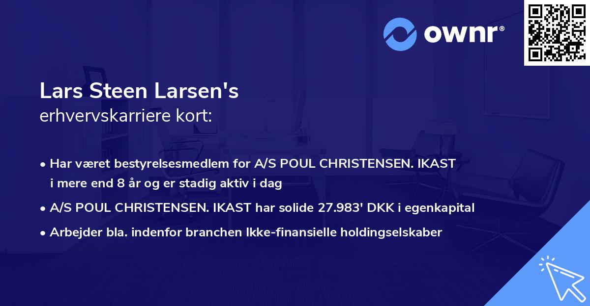 Lars Steen Larsen's erhvervskarriere kort