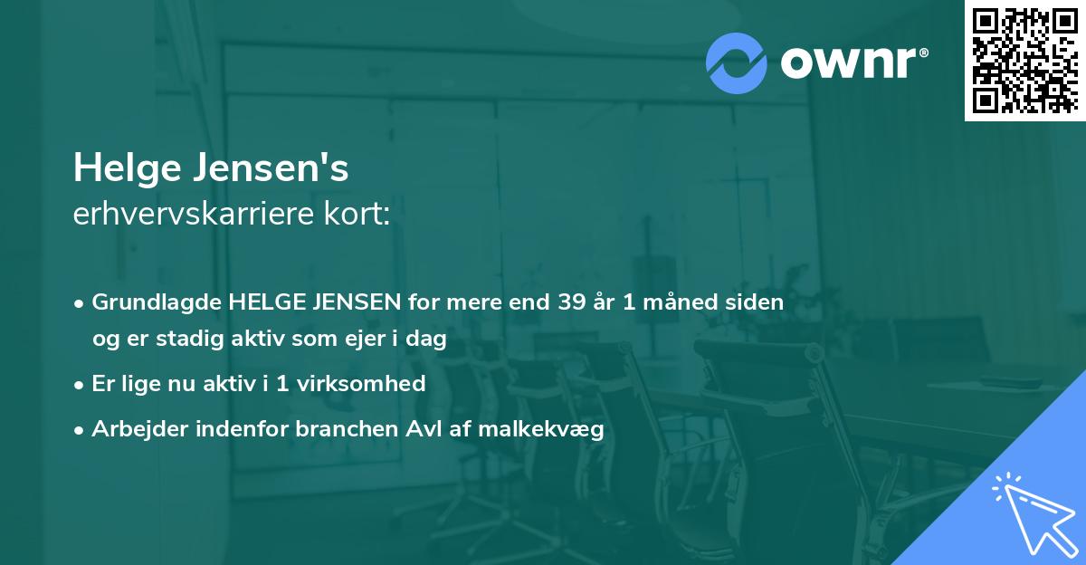 Helge Jensen's erhvervskarriere kort