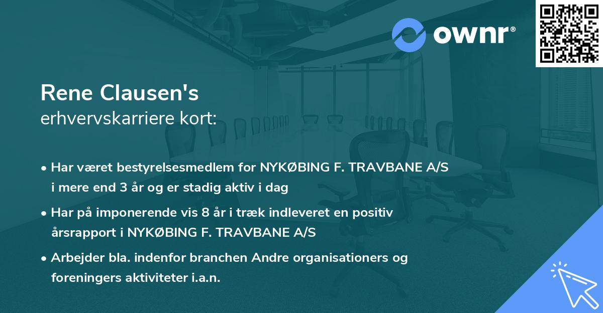 Rene Clausen's erhvervskarriere kort