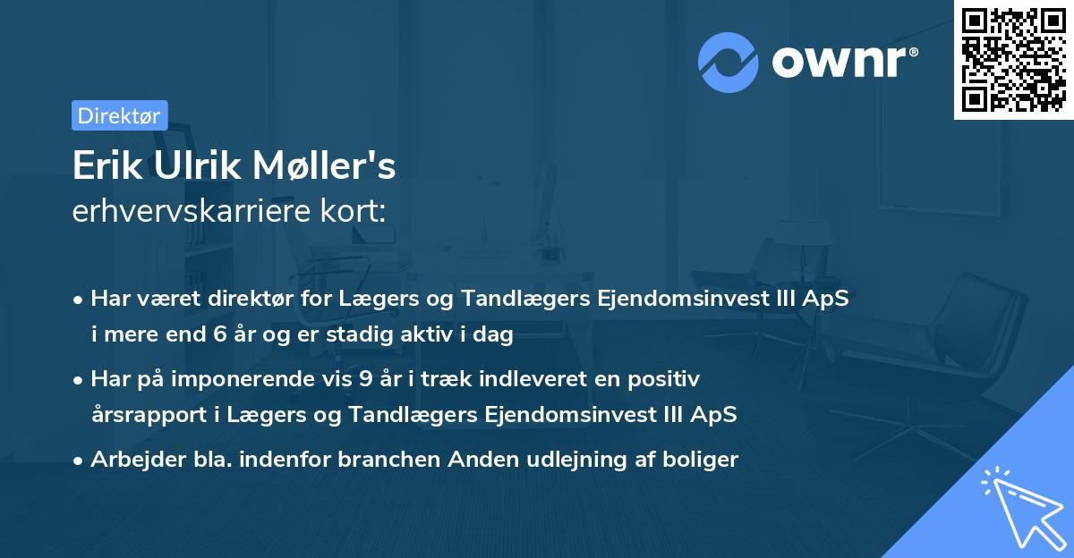 Erik Ulrik Møller's erhvervskarriere kort