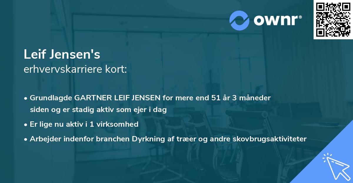 Leif Jensen's erhvervskarriere kort