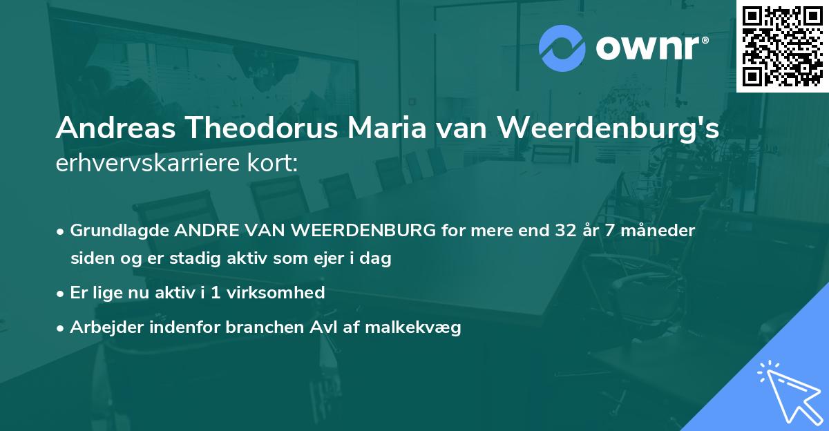 Andreas Theodorus Maria van Weerdenburg's erhvervskarriere kort