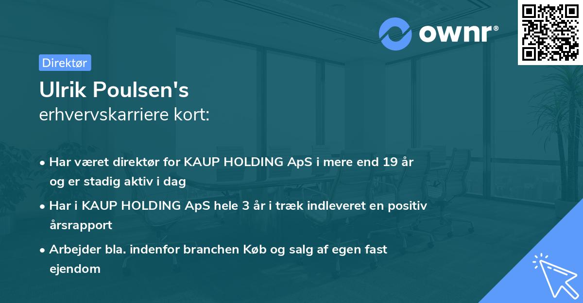 Ulrik Poulsen's erhvervskarriere kort