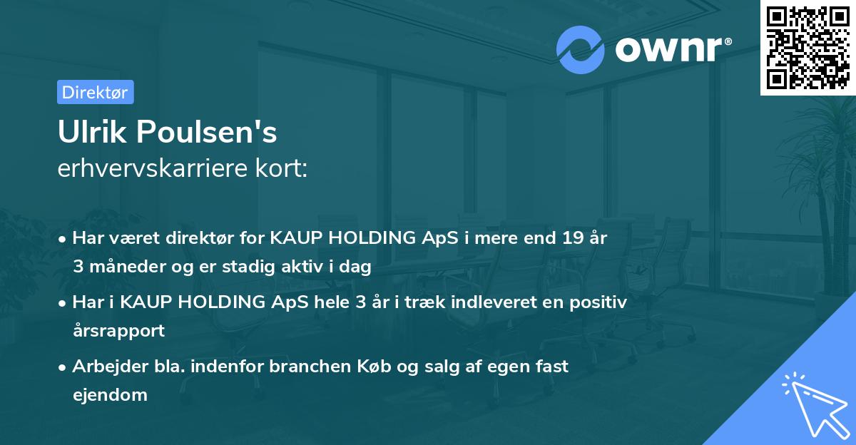 Ulrik Poulsen's erhvervskarriere kort