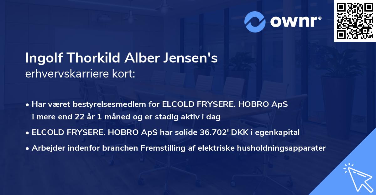 Ingolf Thorkild Alber Jensen's erhvervskarriere kort
