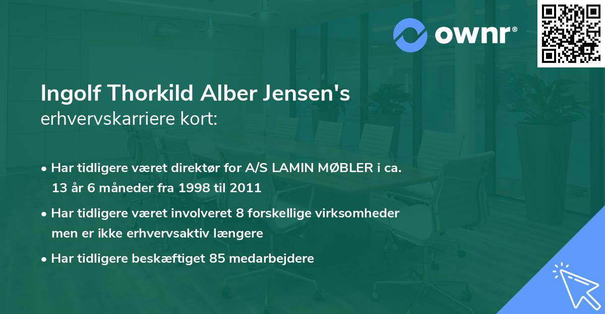 Ingolf Thorkild Alber Jensen's erhvervskarriere kort