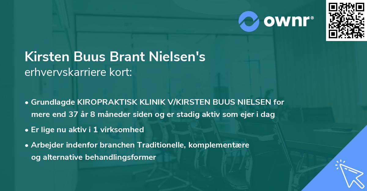 Kirsten Buus Brant Nielsen's erhvervskarriere kort