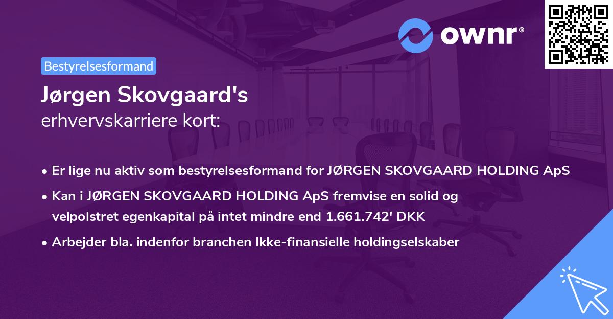 Jørgen Skovgaard's erhvervskarriere kort