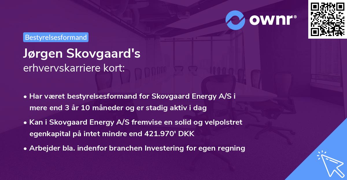 Jørgen Skovgaard's erhvervskarriere kort