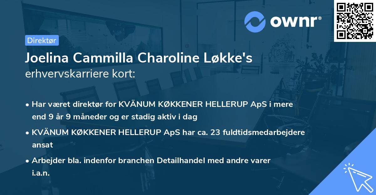 Joelina Cammilla Charoline Løkke's erhvervskarriere kort