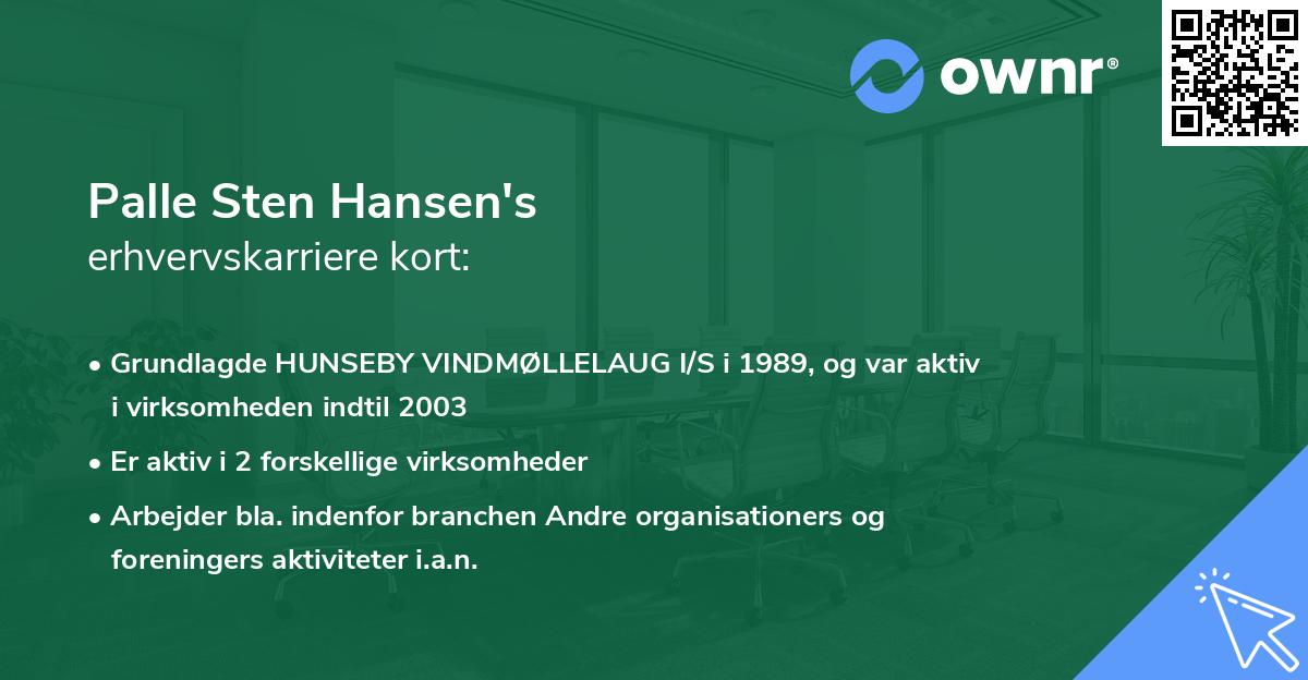 Palle Sten Hansen's erhvervskarriere kort