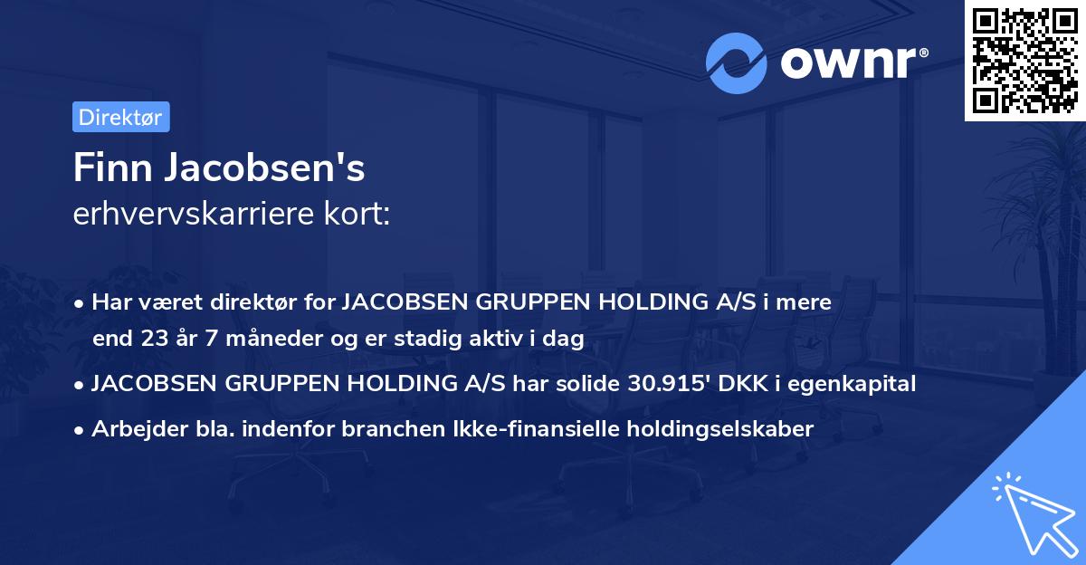 Finn Jacobsen's erhvervskarriere kort