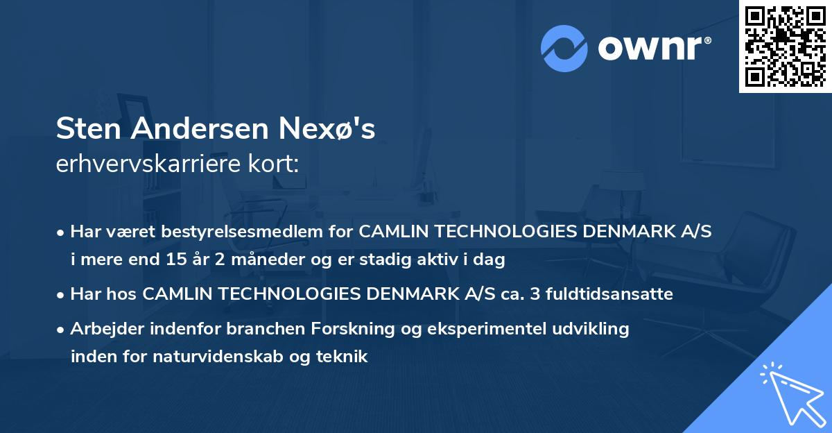 Sten Andersen Nexø's erhvervskarriere kort