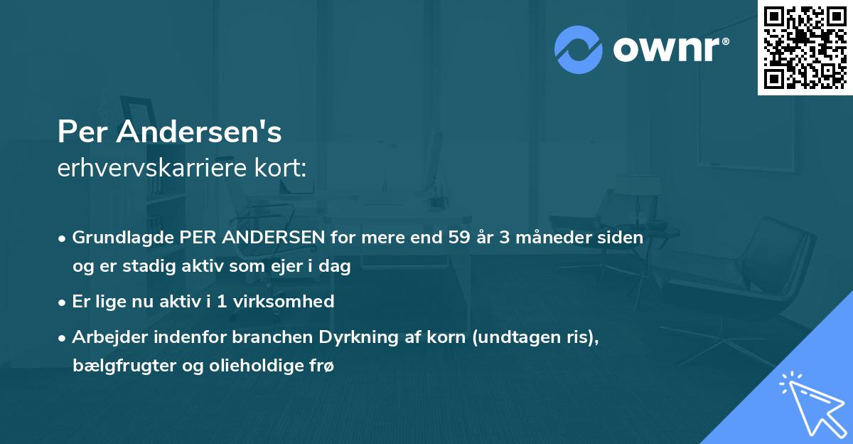 Per Andersen's erhvervskarriere kort