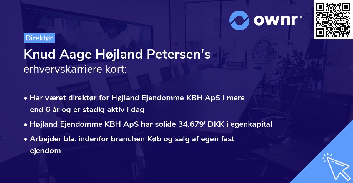 Knud Aage Højland Petersen's erhvervskarriere kort