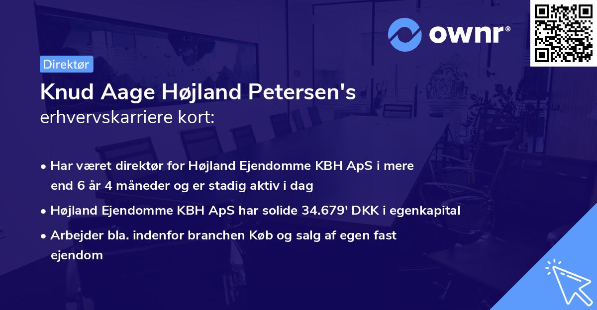 Knud Aage Højland Petersen's erhvervskarriere kort