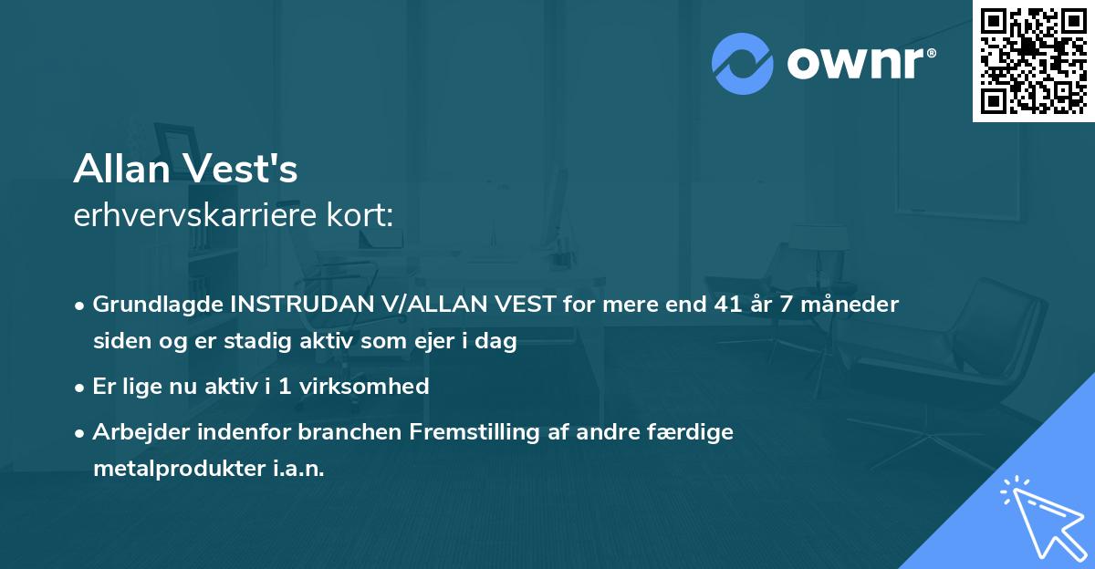 Allan Vest's erhvervskarriere kort
