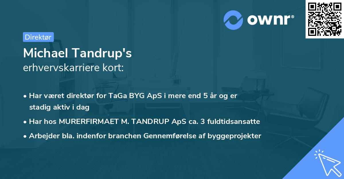 Michael Tandrup's erhvervskarriere kort