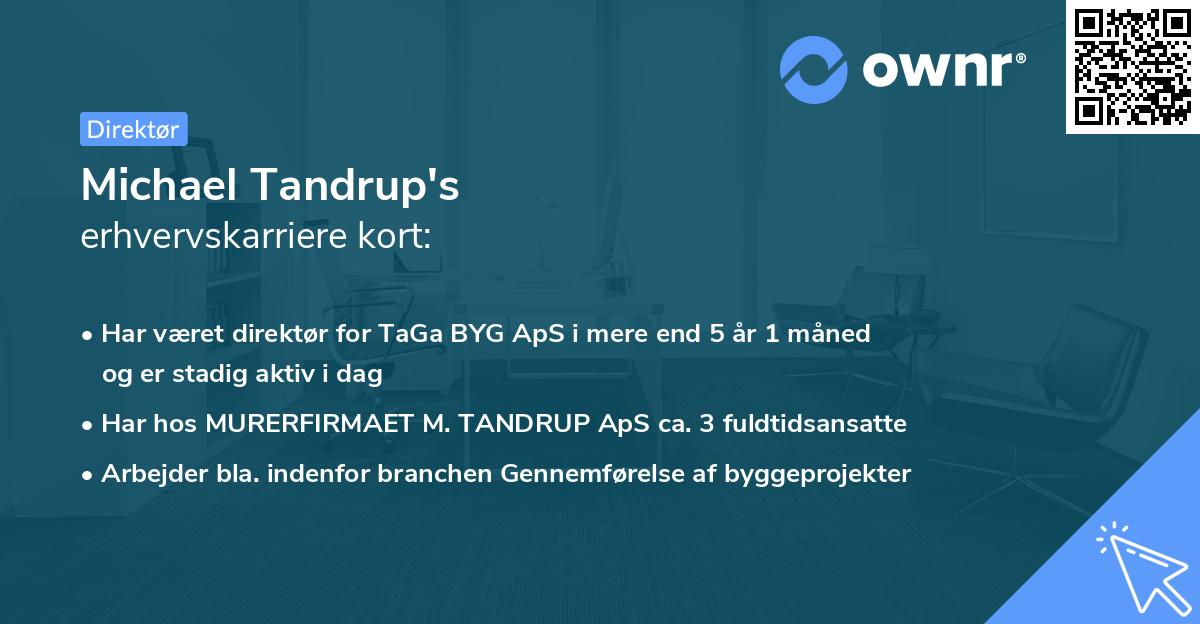 Michael Tandrup's erhvervskarriere kort