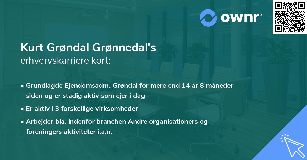 Kurt Grøndal Grønnedal's erhvervskarriere kort