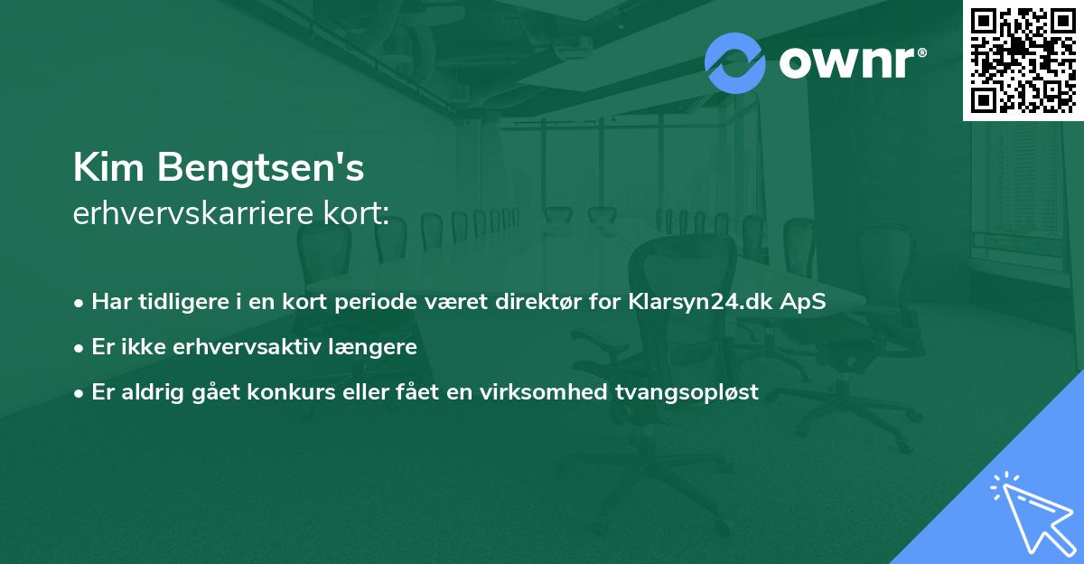 Kim Bengtsen's erhvervskarriere kort