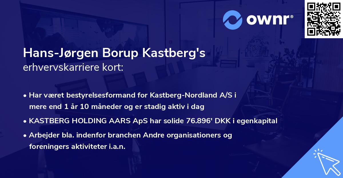 Hans-Jørgen Borup Kastberg's erhvervskarriere kort