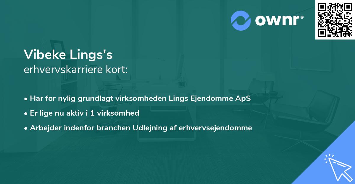 Vibeke Lings's erhvervskarriere kort
