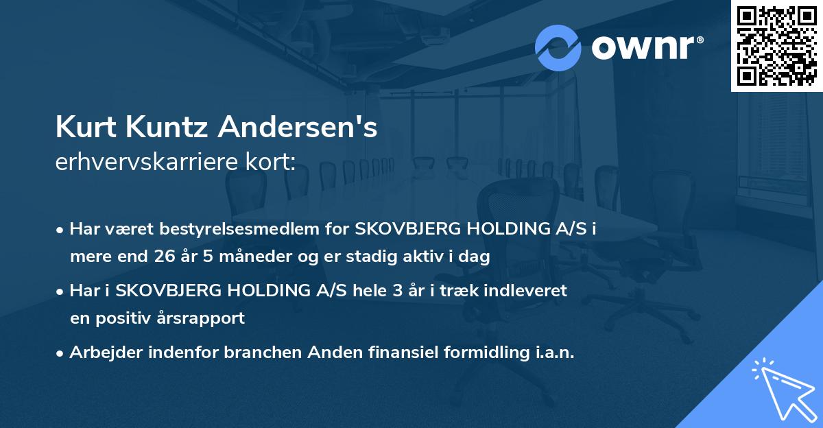 Kurt Kuntz Andersen's erhvervskarriere kort