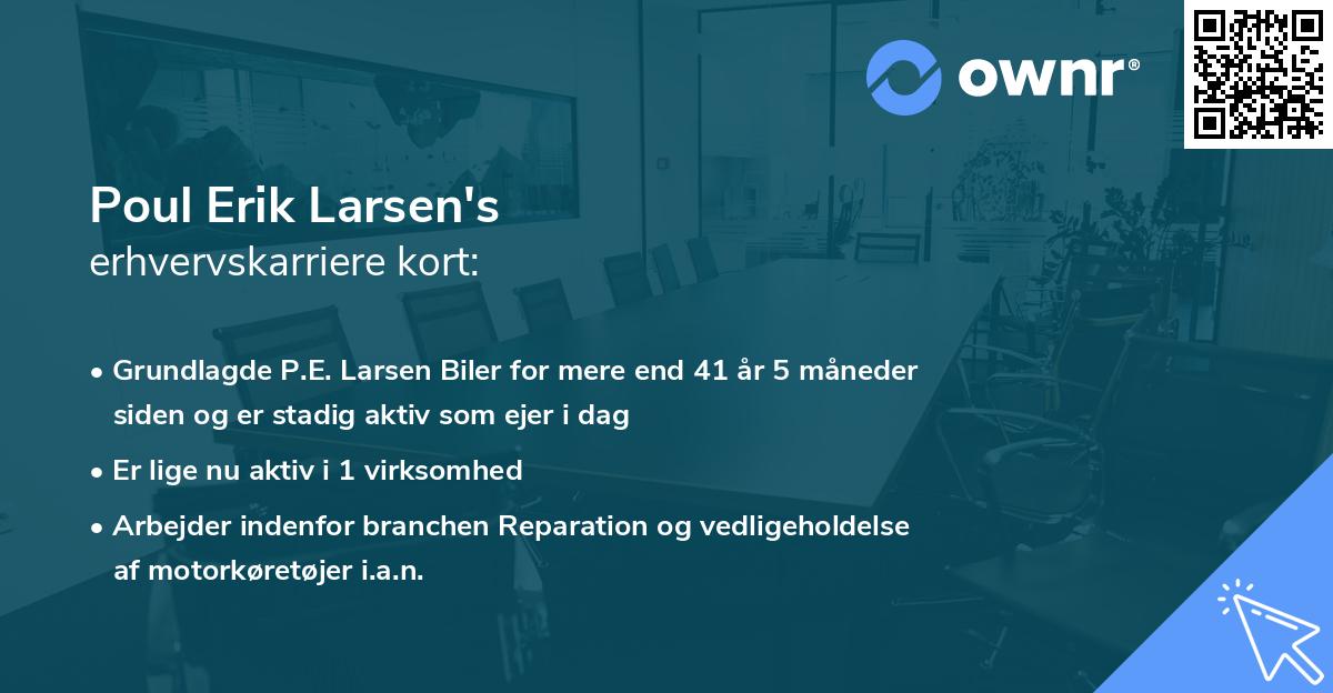Poul Erik Larsen's erhvervskarriere kort