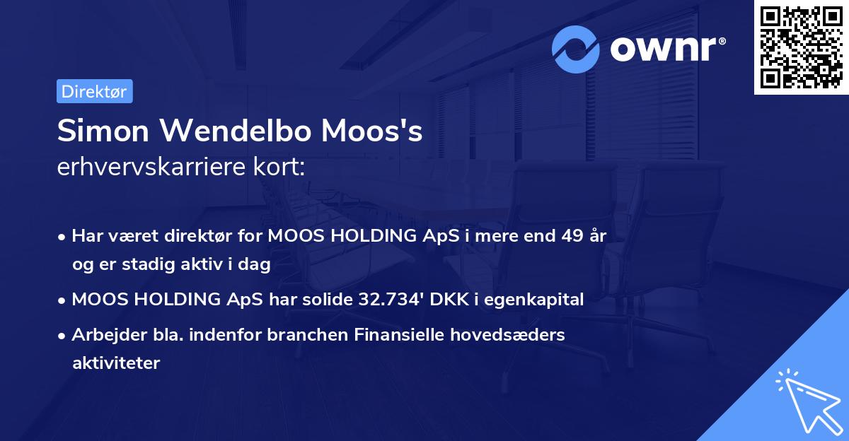Simon Wendelbo Moos's erhvervskarriere kort