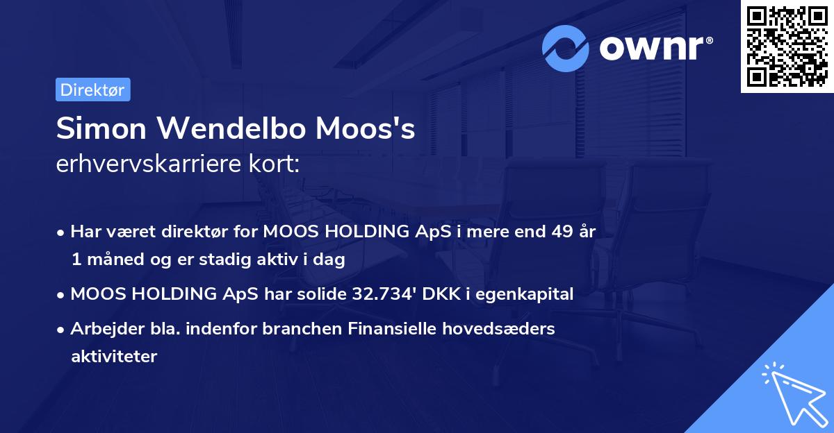 Simon Wendelbo Moos's erhvervskarriere kort