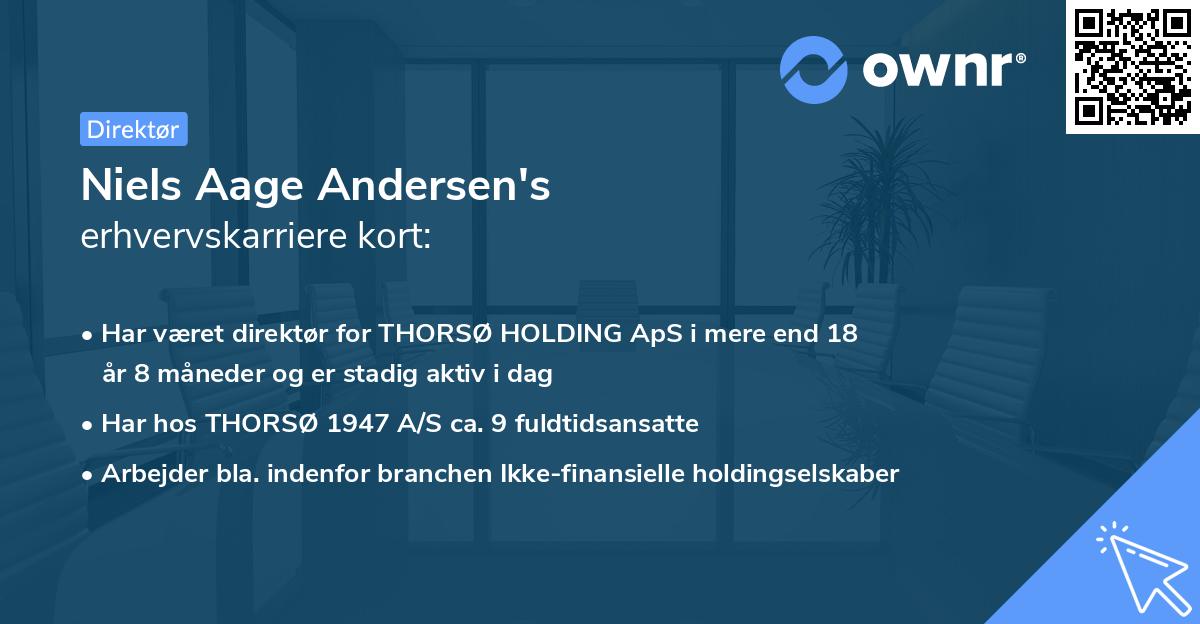 Niels Aage Andersen's erhvervskarriere kort
