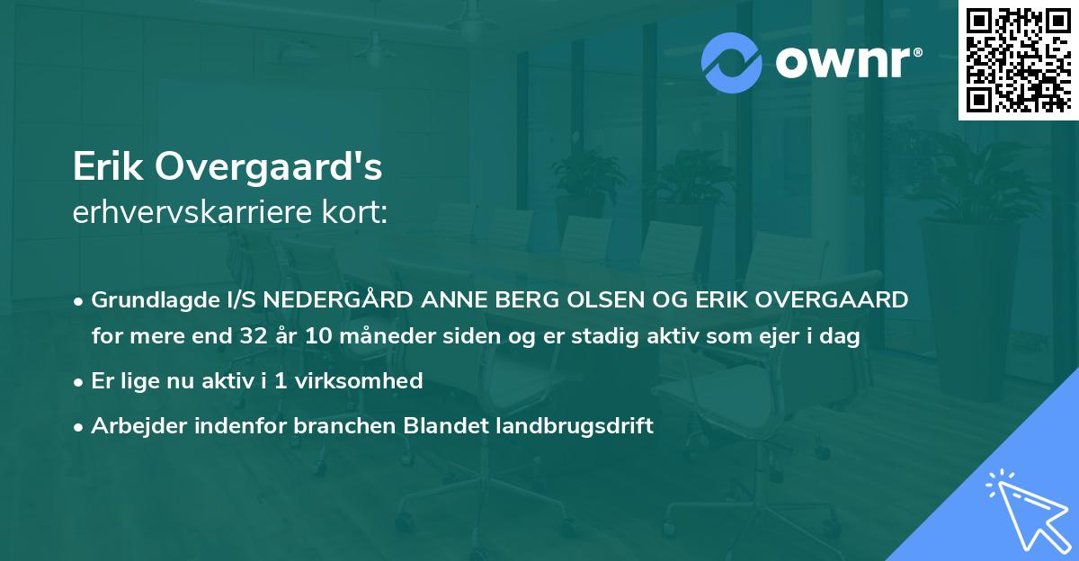 Erik Overgaard's erhvervskarriere kort