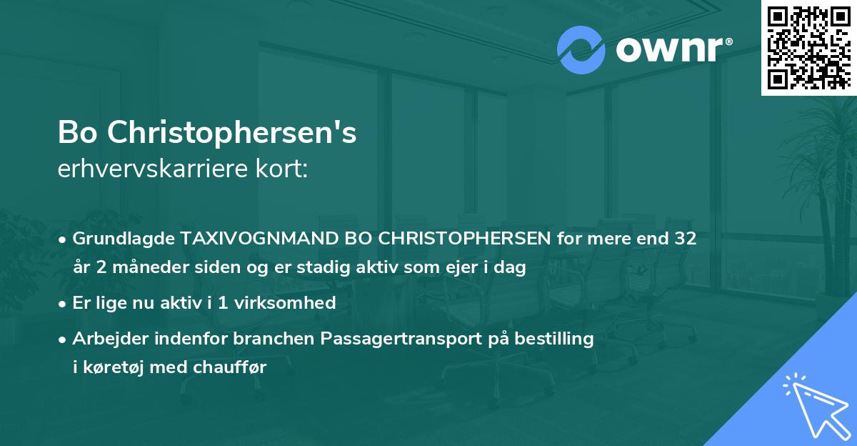 Bo Christophersen's erhvervskarriere kort