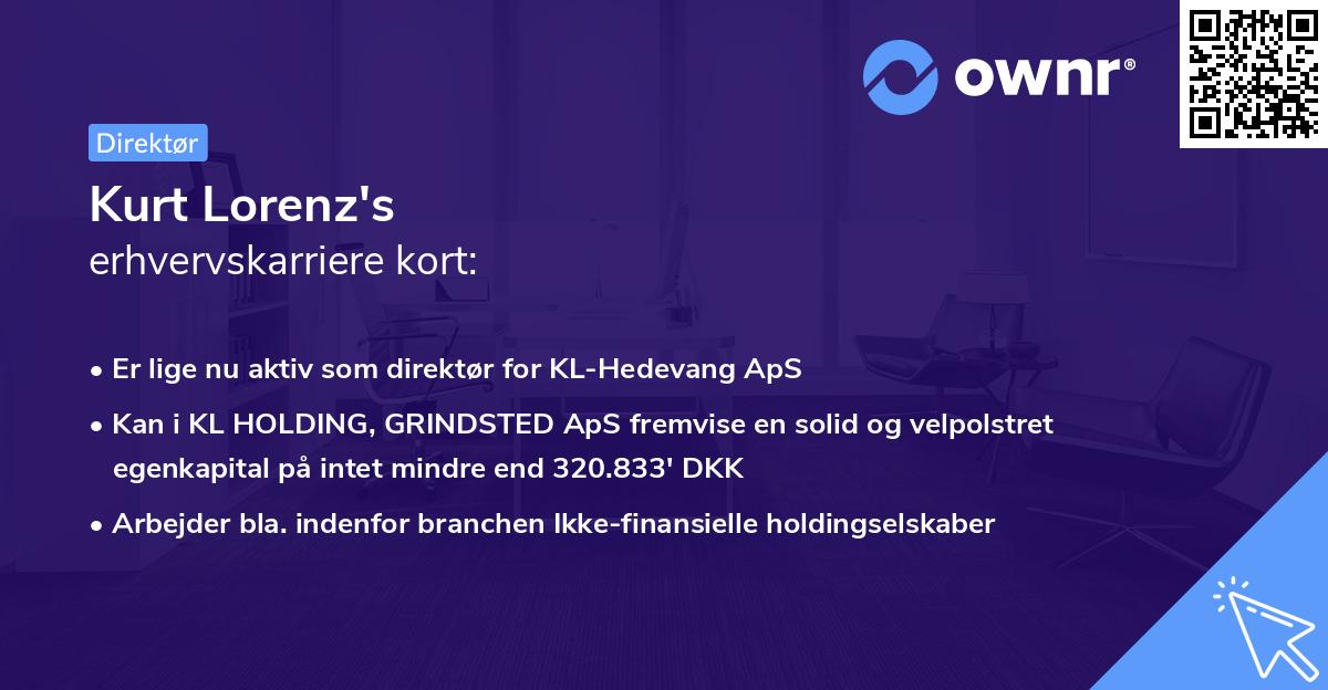 Kurt Lorenz's erhvervskarriere kort