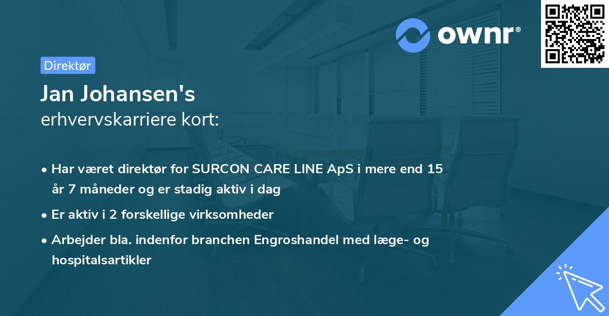 Jan Johansen's erhvervskarriere kort