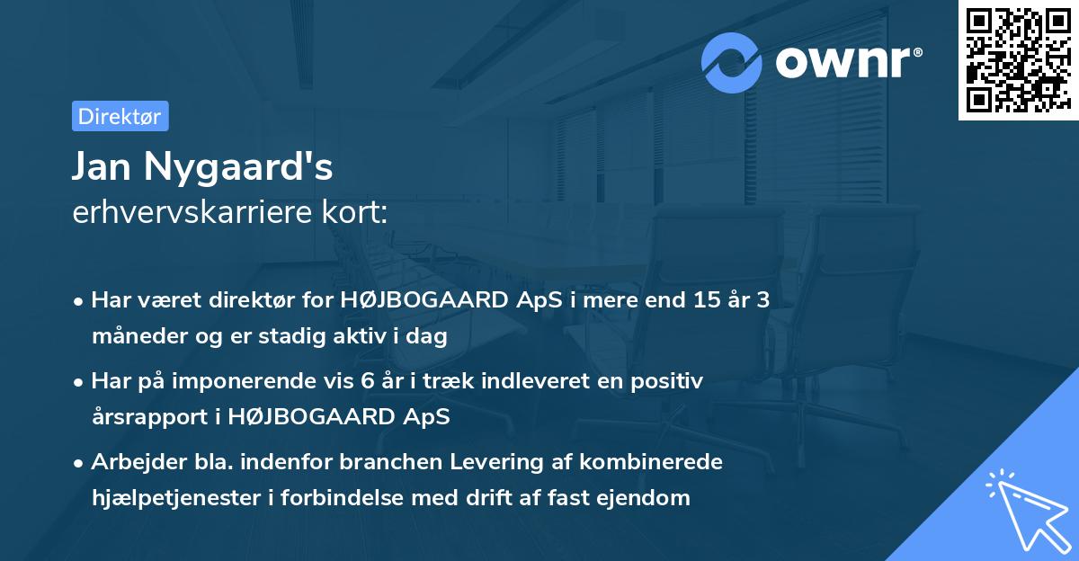 Jan Nygaard's erhvervskarriere kort