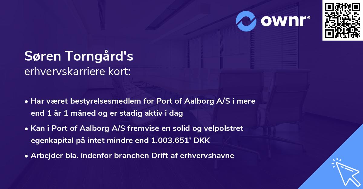 Søren Torngård's erhvervskarriere kort