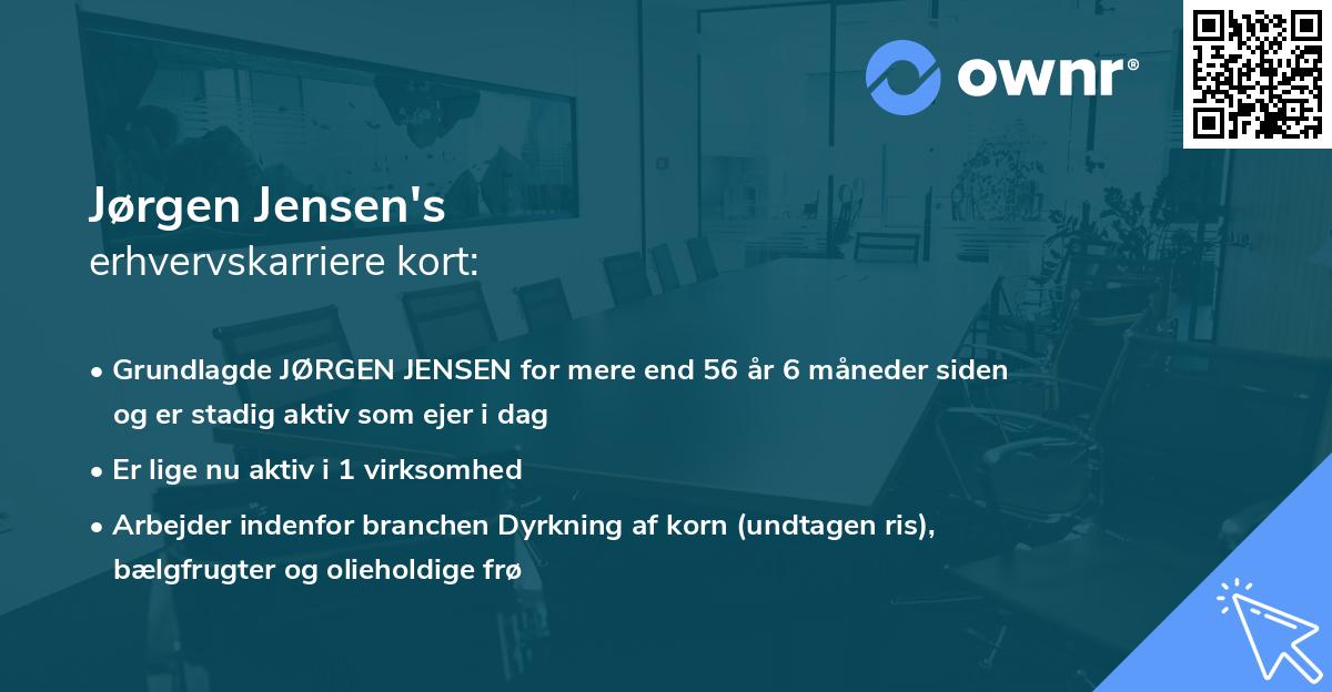 Jørgen Jensen's erhvervskarriere kort