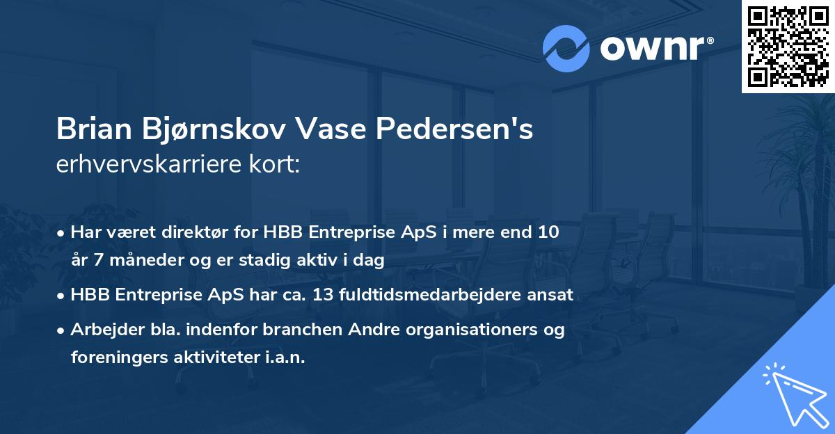 Brian Bjørnskov Vase Pedersen's erhvervskarriere kort