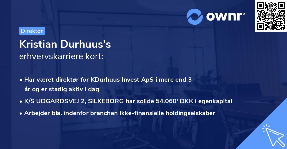 Kristian Durhuus's erhvervskarriere kort