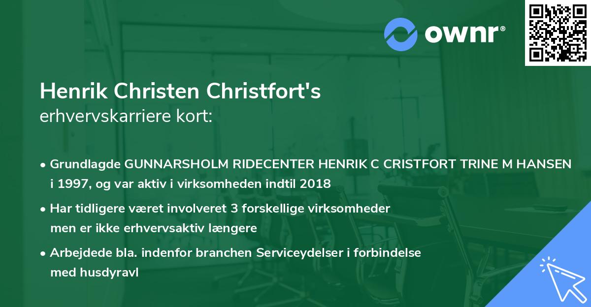 Henrik Christen Christfort's erhvervskarriere kort
