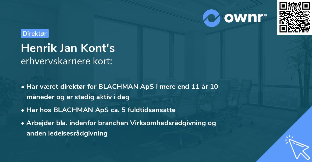 Henrik Jan Kont's erhvervskarriere kort