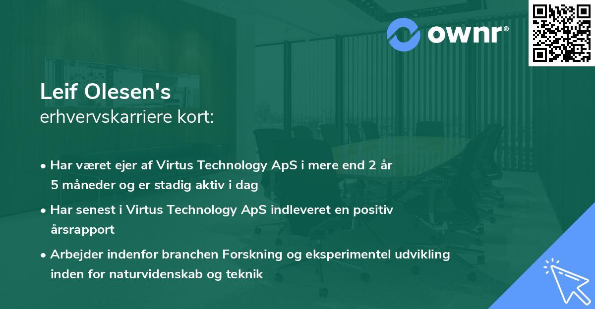 Leif Olesen's erhvervskarriere kort