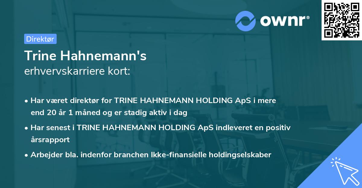 Trine Hahnemann's erhvervskarriere kort