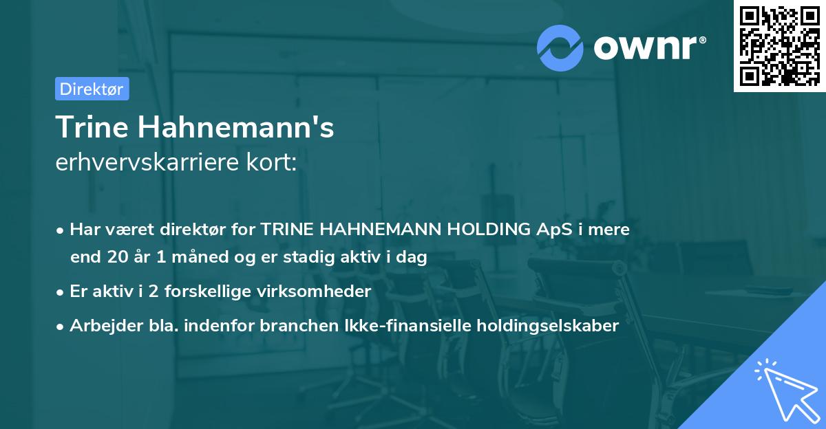 Trine Hahnemann's erhvervskarriere kort