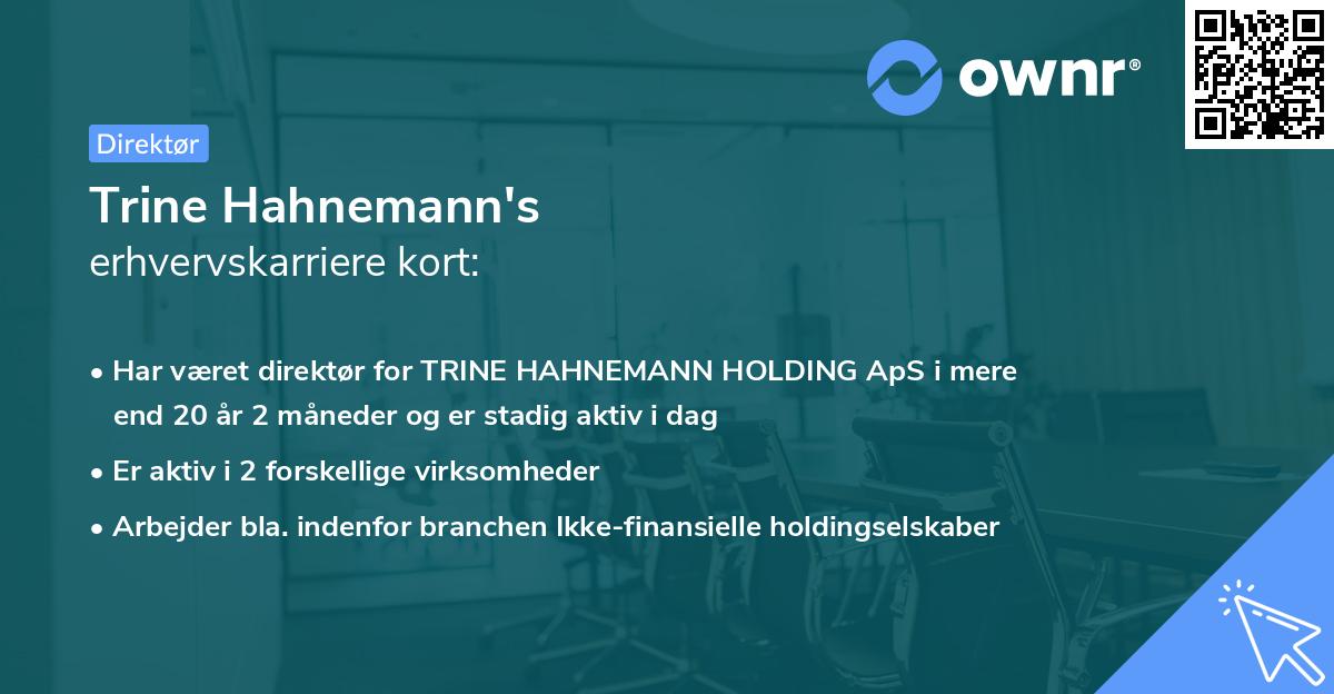 Trine Hahnemann's erhvervskarriere kort
