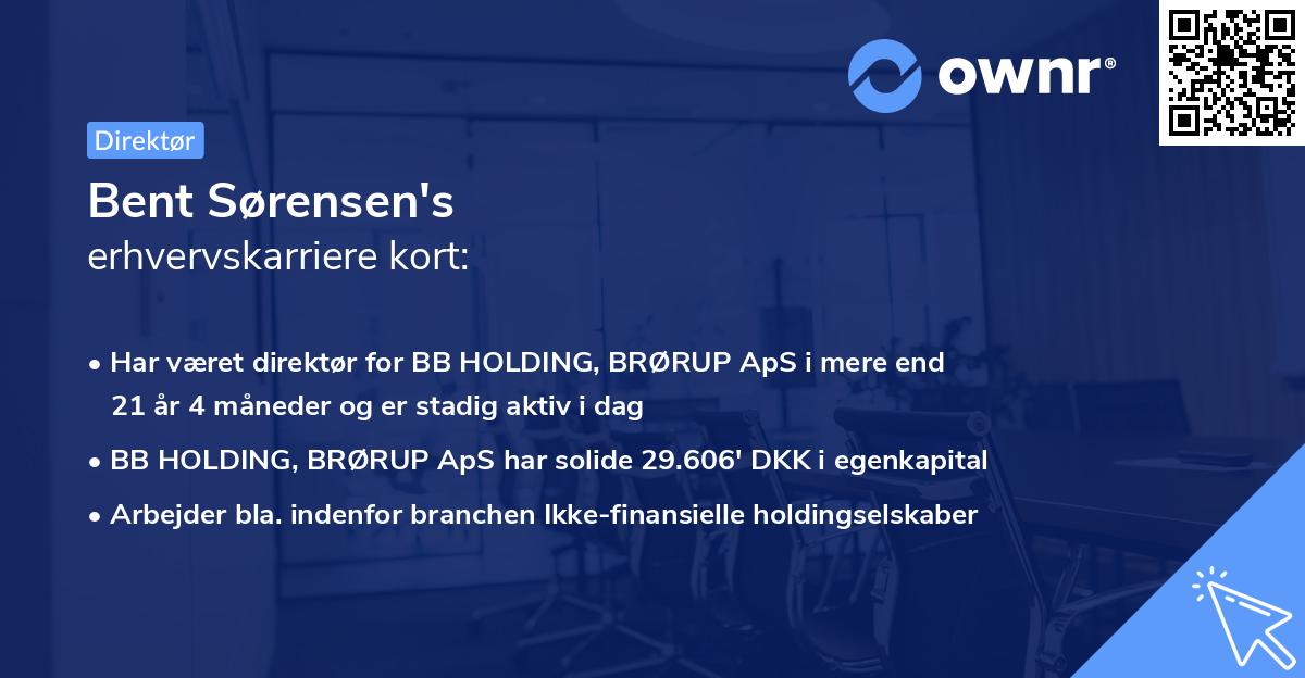 Bent Sørensen's erhvervskarriere kort