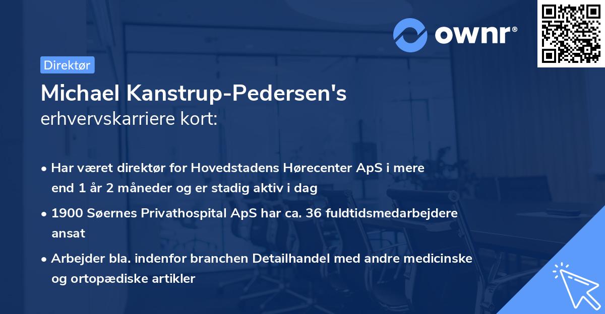 Michael Kanstrup-Pedersen's erhvervskarriere kort