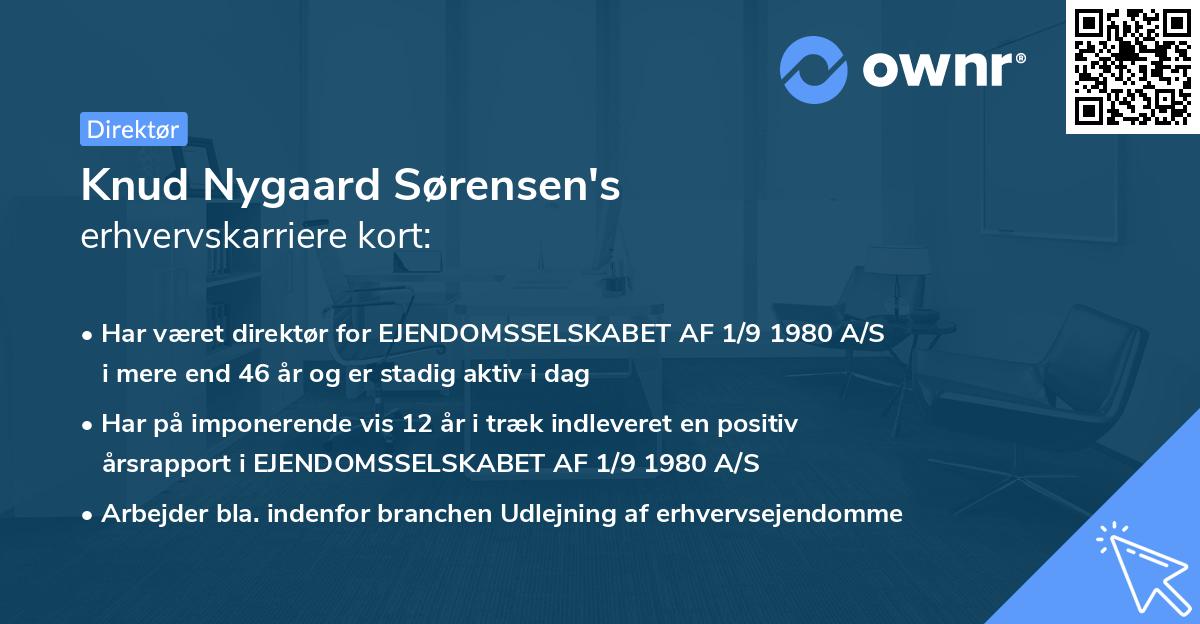 Knud Nygaard Sørensen's erhvervskarriere kort